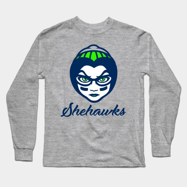 Seattle She-Hawks Long Sleeve T-Shirt by Carl Cordes